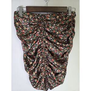 Zara Ditzy Floral Rose Ruched Mini Skirt Size Large